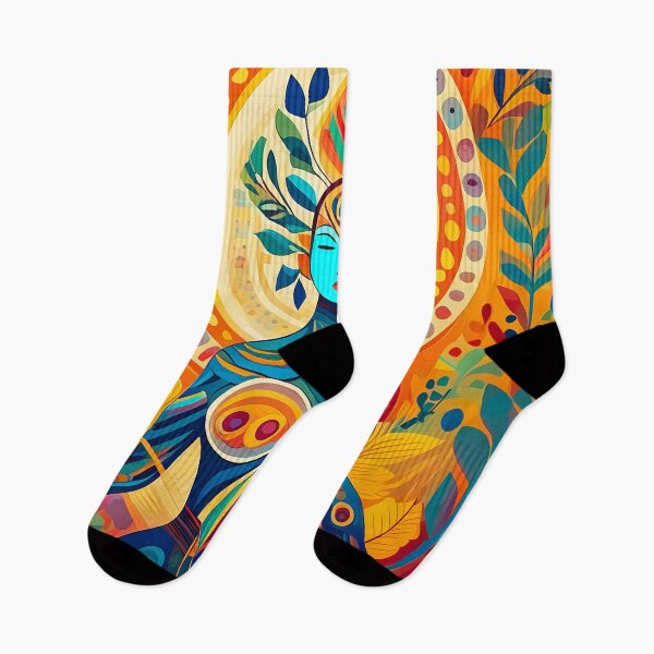 Item preview, psychedelic bohemian and herbal leaves designed and sold by rainsdesigns.