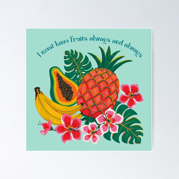 Item preview, Fresh Tropical Fruits with Flowers designed and sold by Phanya-Style.