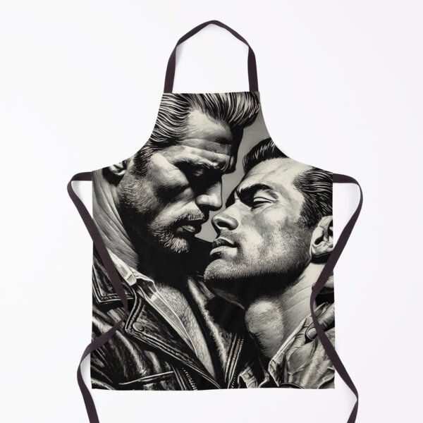 Item preview, Vintage Gay Art: Two Men Kissing in Romantic Noir designed and sold by tomfromfinland.