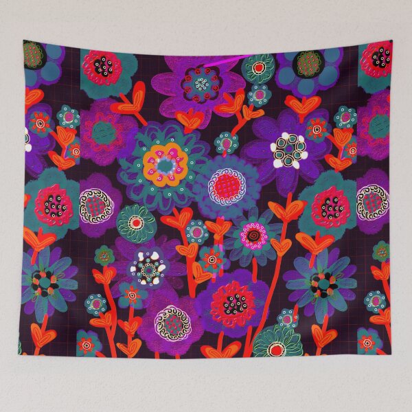Item preview, Floodle hot teal grid bunch designed and sold by bekki smith.