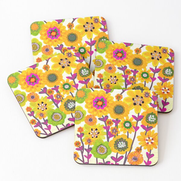 Item preview, Floodle pineapple yellow grid bunch designed and sold by bekki smith.