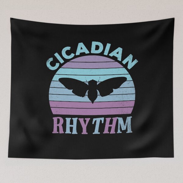 Item preview, Cicadian Rhythm Funny Groovy Retro Sunset Cicada Pun Circadian designed and sold by dbreeze10.