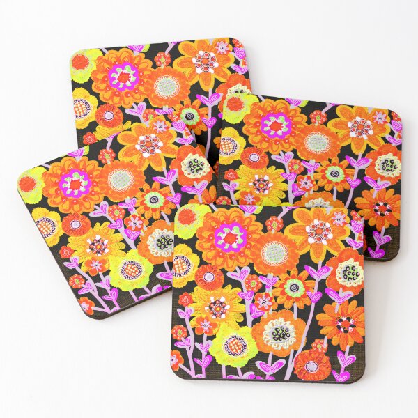 Item preview, Floodle juicy orange grid bunch designed and sold by bekki smith.