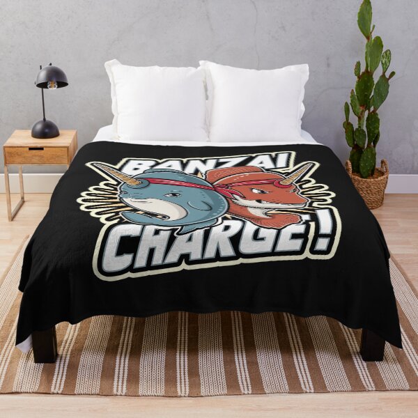 Item preview, Kawaii ''Banzai Charge!'' Funny Narwhal Sea life Lover T-Shirt designed and sold by Witty Shirts.