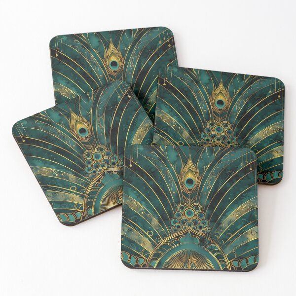 Item preview, Teal Gold Vintage 1920s Style, Luxurious Aesthetic, Glamour Dark Green Gold designed and sold by Vic Torys ☆.