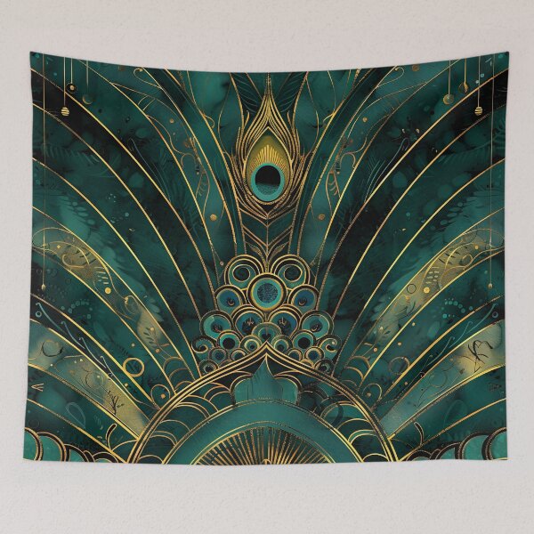 Item preview, Teal Gold Vintage 1920s Style, Luxurious Aesthetic, Glamour Dark Green Gold designed and sold by Vic Torys ☆.