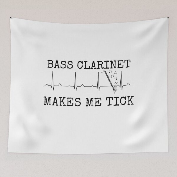 Item preview, Bass Clarinet Makes Me Tick, Clarinetist Heart Rate Woodwind Musician designed and sold by doodlerob.