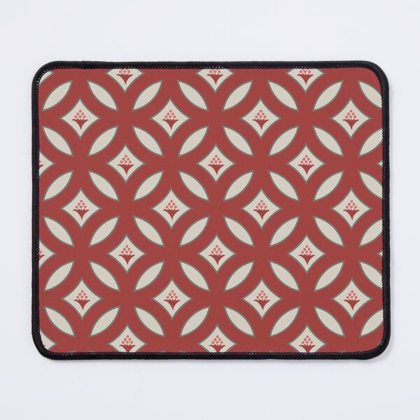 Item preview, interlocking circles with floral bouquets crimson and pearl white  designed and sold by colorofmagic.