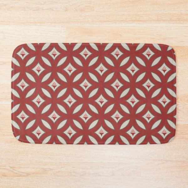 Item preview, interlocking circles with floral bouquets crimson and pearl white  designed and sold by colorofmagic.
