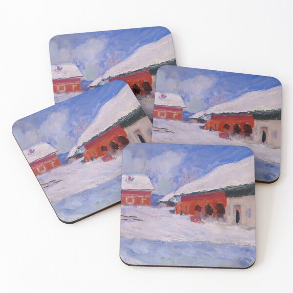 Item preview, Claude Monet - Red Houses at Bjornegaard in the Snow, Norway - 1895 designed and sold by dottyshai.