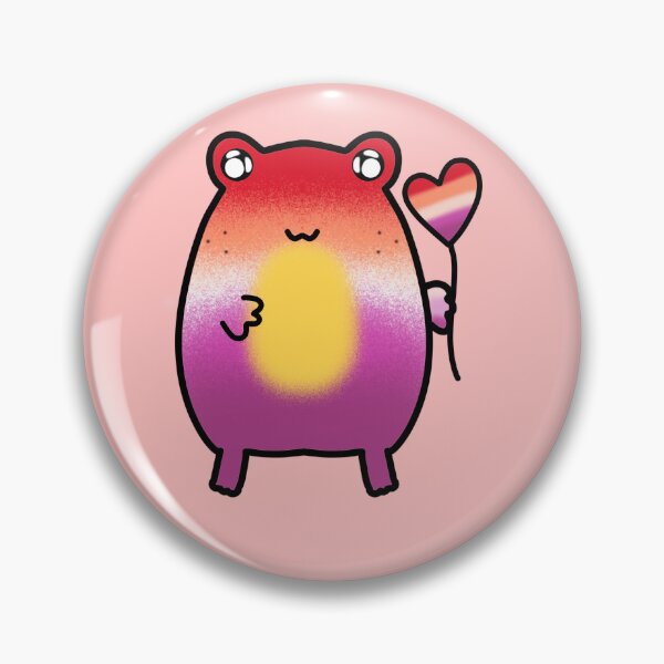 Item preview, Frog holding lesbian flag designed and sold by Quacktails.