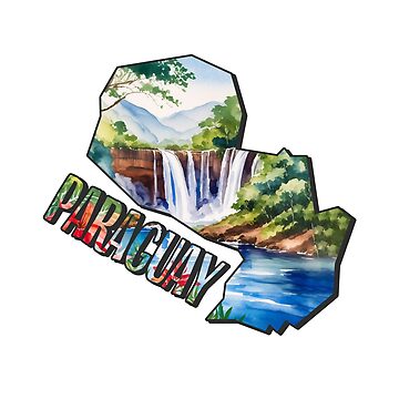 Artwork thumbnail, Paraguay watercolor map by Motivburg