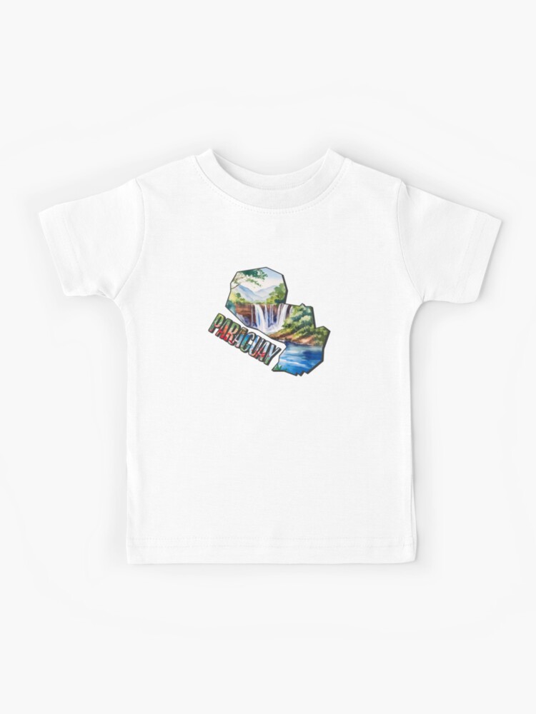 Thumbnail 1 of 2, Kids T-Shirt, Paraguay watercolor map designed and sold by Motivburg.