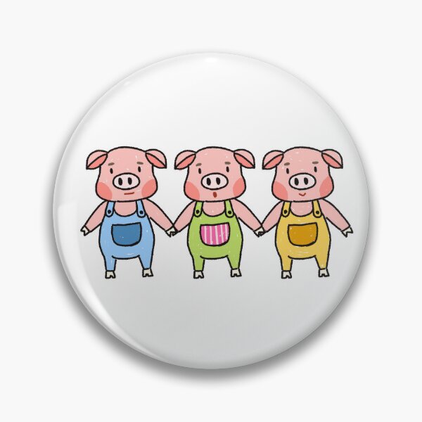 Item preview, Cute cartoon drawing of 3 little pigs. designed and sold by artemis-art3.