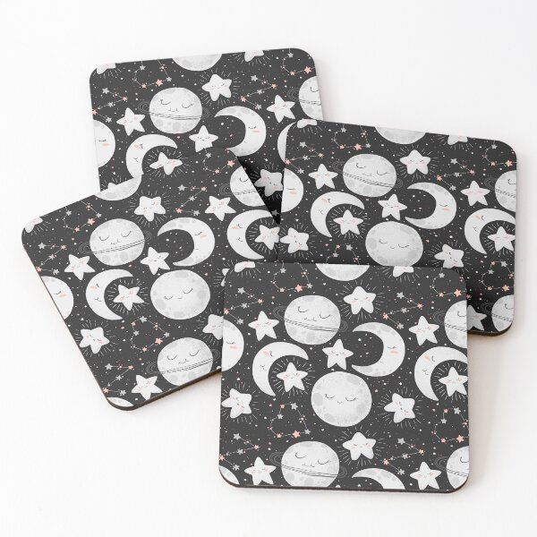 Item preview, Cute space cartoon moon, sun and stars print designed and sold by DarianaArt.