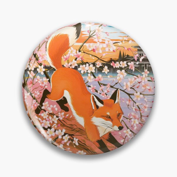 Artikelvorschau, Fuchs-Portrait. Kirschblüte, Blumenfuchs, Vintage-Fuchs, Fuchs-Malerei, Henri Matisse-Stil entworfen und verkauft von FoxVibes.