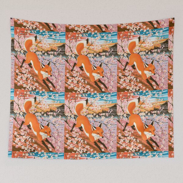 Artikelvorschau, Fuchs-Portrait. Kirschblüte, Blumenfuchs, Vintage-Fuchs, Fuchs-Malerei, Henri Matisse-Stil entworfen und verkauft von FoxVibes.