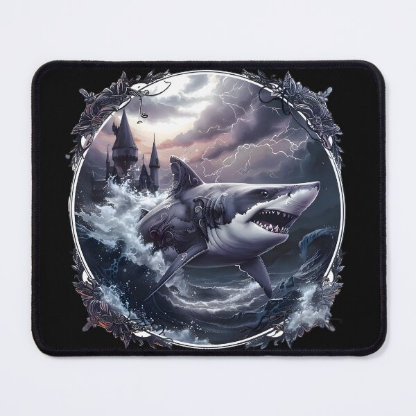Item preview, Gothic Depths: Eerie Beauty of the Baroque Shark designed and sold by AI-Only Creations.