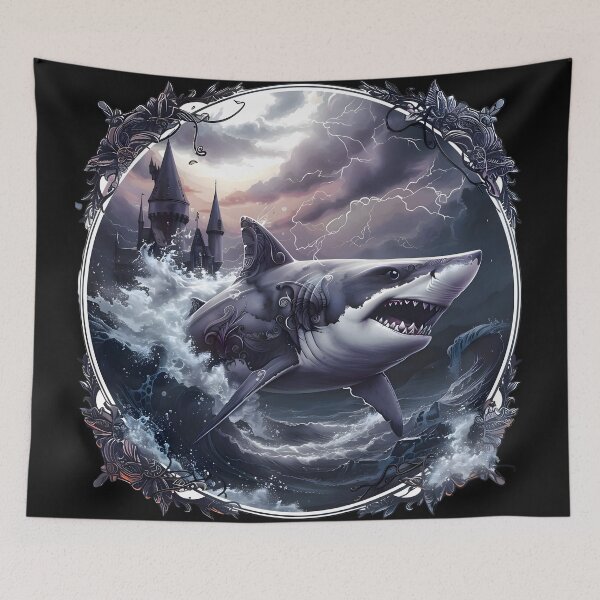 Item preview, Gothic Depths: Eerie Beauty of the Baroque Shark designed and sold by AI-Only Creations.