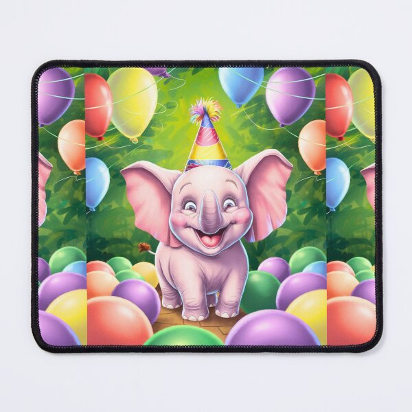 Artikelvorschau, Geburtstagselefant. Geburtstagsfeier, süßer Elefant, Partytier, kleiner Elefant, bunter Elefant, Elefantenzeichnung entworfen und verkauft von ElephantVibes.