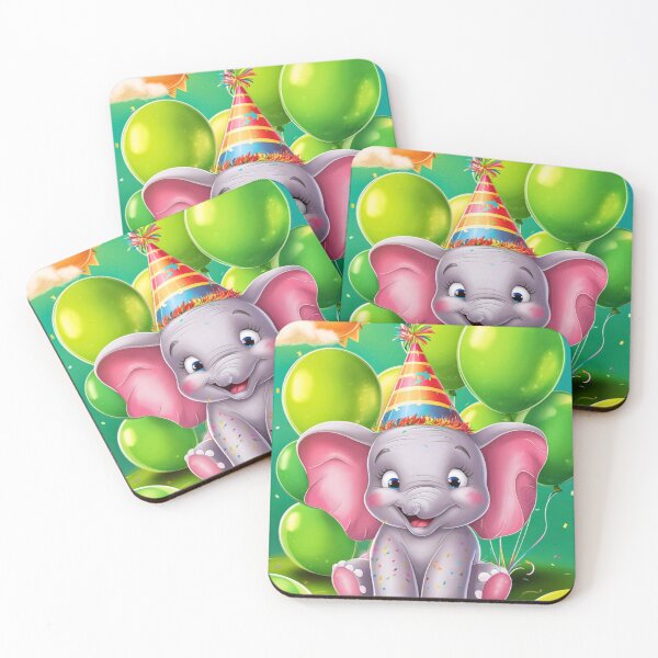 Artikelvorschau, Geburtstagselefant. Geburtstagsfeier, süßer Elefant, Partytier, kleiner Elefant, bunter Elefant, Elefantenzeichnung entworfen und verkauft von ElephantVibes.