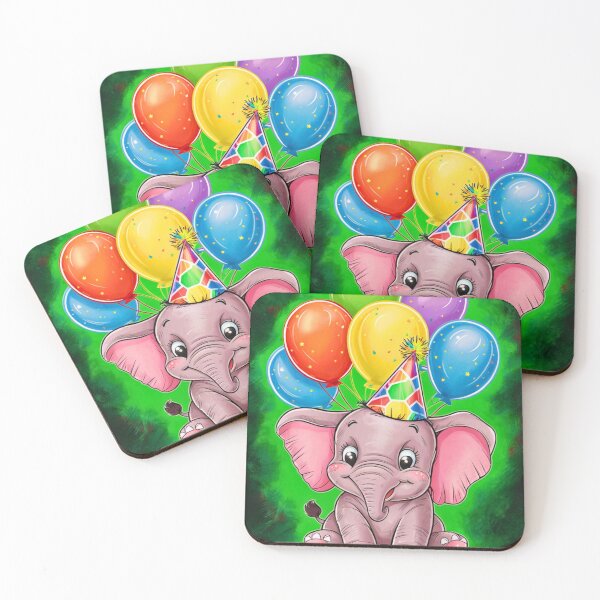 Artikelvorschau, Geburtstagselefant. Geburtstagsfeier, süßer Elefant, Partytier, kleiner Elefant, bunter Elefant, Elefantenzeichnung entworfen und verkauft von ElephantVibes.