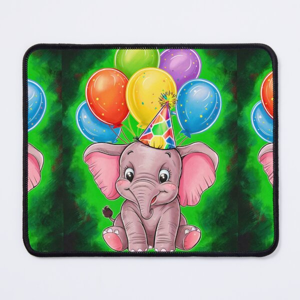 Artikelvorschau, Geburtstagselefant. Geburtstagsfeier, süßer Elefant, Partytier, kleiner Elefant, bunter Elefant, Elefantenzeichnung entworfen und verkauft von ElephantVibes.