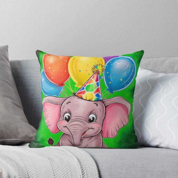 Artikelvorschau, Geburtstagselefant. Geburtstagsfeier, süßer Elefant, Partytier, kleiner Elefant, bunter Elefant, Elefantenzeichnung entworfen und verkauft von ElephantVibes.