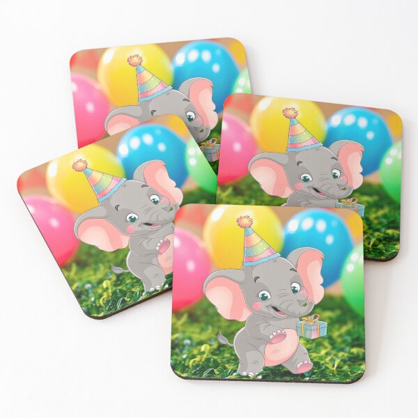 Artikelvorschau, Geburtstagselefant. Geburtstagsfeier, süßer Elefant, Partytier, kleiner Elefant, bunter Elefant, Elefantenzeichnung entworfen und verkauft von ElephantVibes.