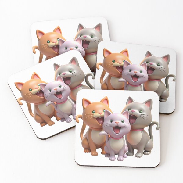 Item preview, three cats with their mouths open designed and sold by supakor.