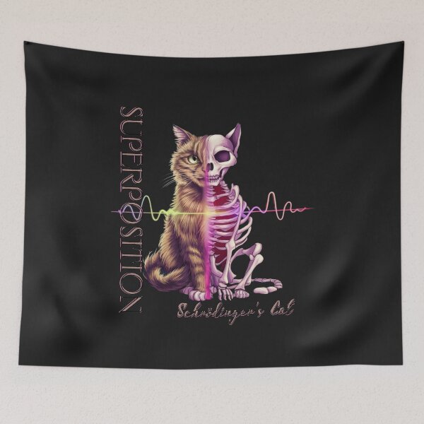 Item preview, Schrödinger's Cat Design - Dual States Superposition Illustration designed and sold by StyleFused.