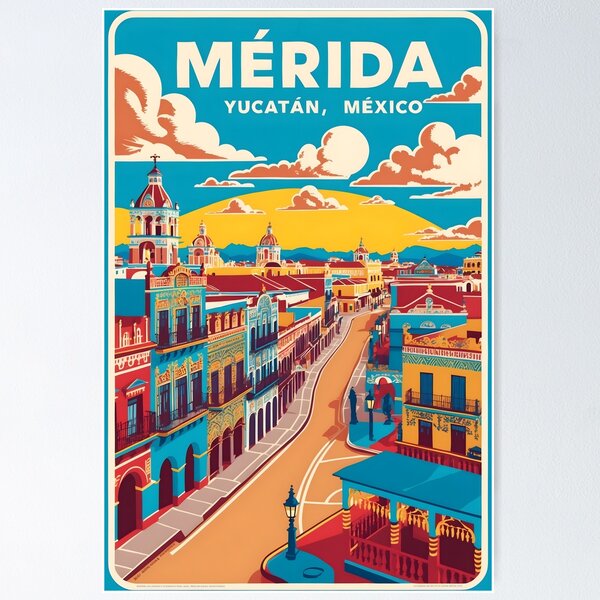 Item preview, Merida Yucatan Mexico Vintage Travel Tourism  designed and sold by TravelersGems.