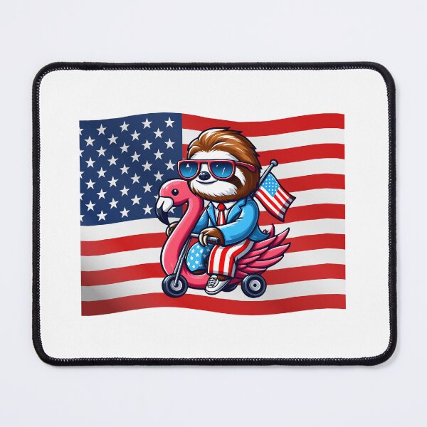Item preview, 4th Of July Sloth Flamingo American Flag USA Fourth of July designed and sold by Almasrigroup.
