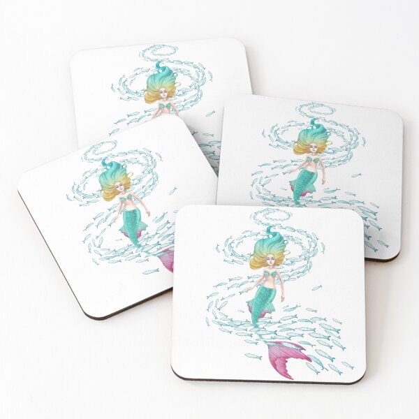 Item preview, Swimming watercolor mermaid designed and sold by Ekaterina Glazkova.
