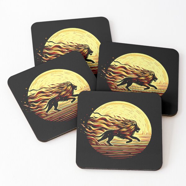 Item preview, Scratchboard Ink Fire Lion, Ai Generated Art  designed and sold by ACC .