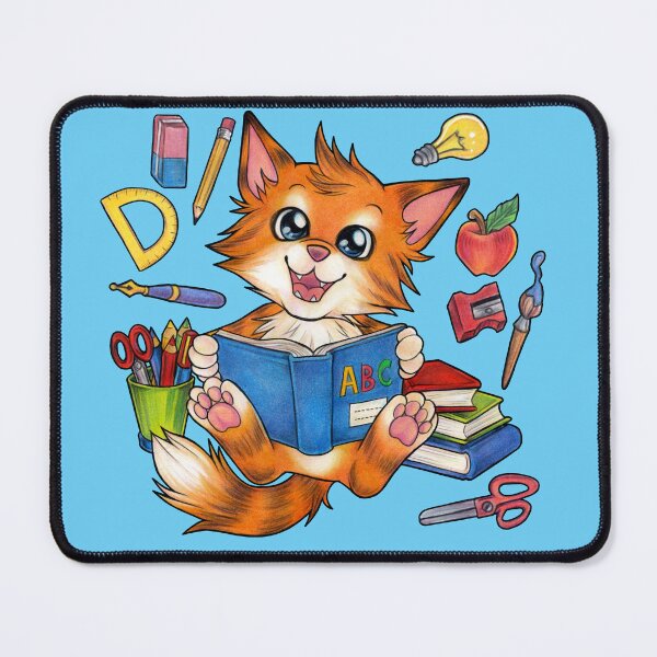 Item preview, Cute cat kitten with book school designed and sold by ZadzeneaArt.