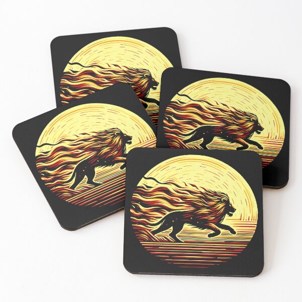 Item preview, Scratchboard Ink Fire Lion, Ai Generated Art  designed and sold by ACC .