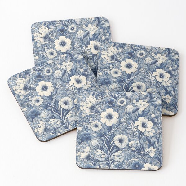 Item preview, Blue and white flowers, pattern  designed and sold by Ilikeiwantilove.