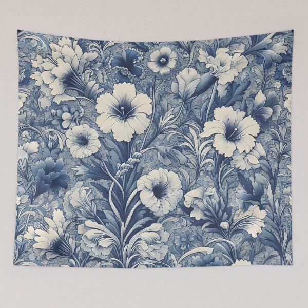 Item preview, Blue and white flowers, pattern  designed and sold by Ilikeiwantilove.