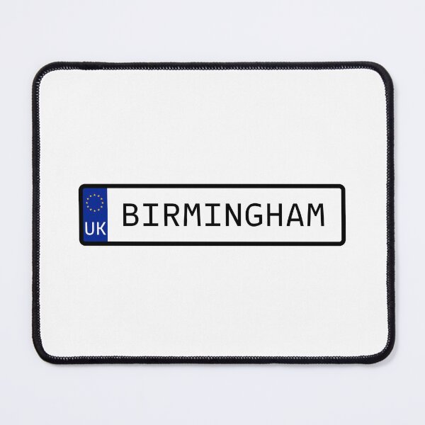 Item preview, Birmingham United Kingdom EU Number Plate designed and sold by PatchMerch.