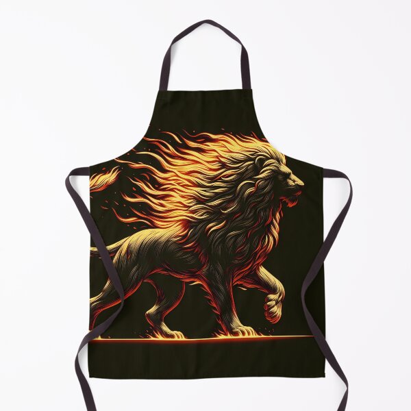 Item preview, Scratchboard Ink Fire Lion, Ai Generated Art  designed and sold by ACC .