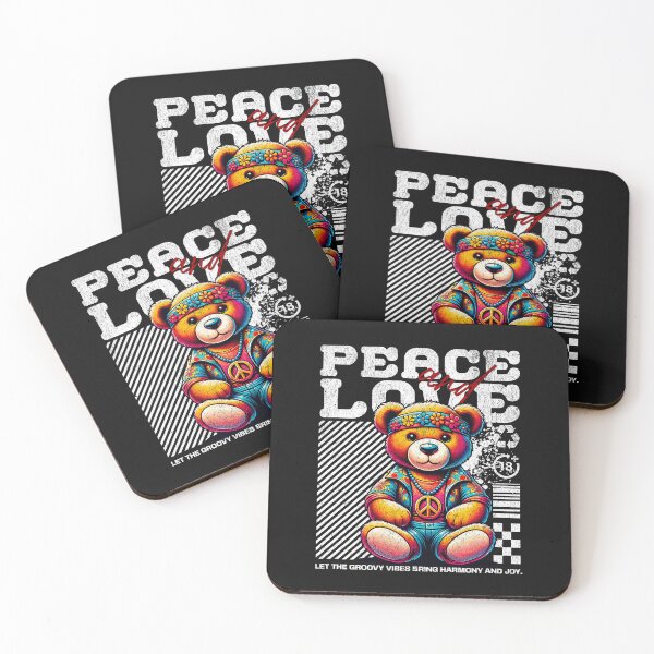 Item preview, Peace and Love Bear designed and sold by Belarte.shop.