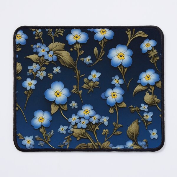 Item preview, Elegant Blue Myosotis Forgetget Me Not Botanical Design designed and sold by DreamCraze.