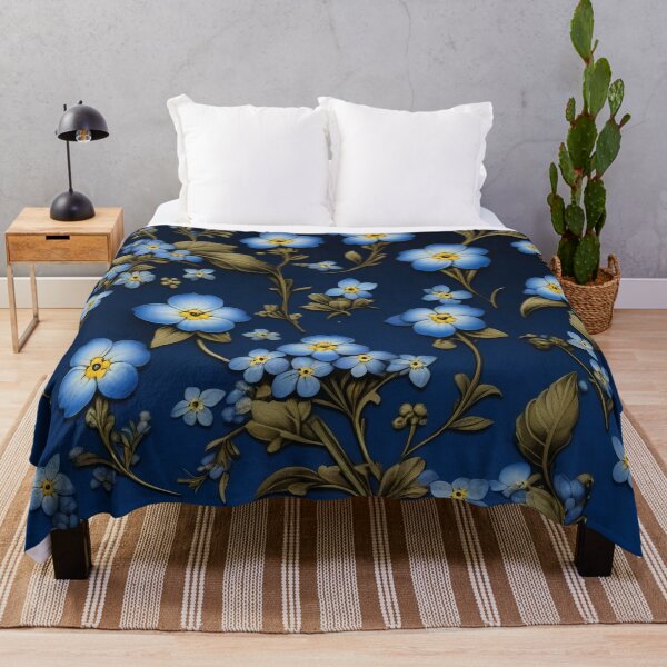 Item preview, Elegant Blue Myosotis Forgetget Me Not Botanical Design designed and sold by DreamCraze.