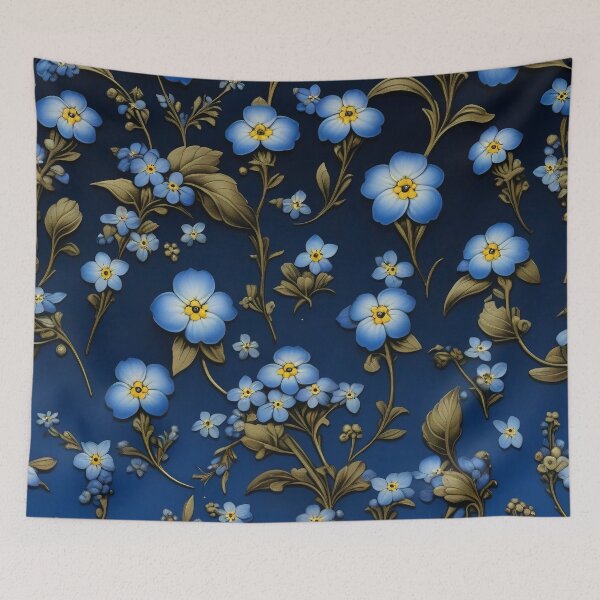 Item preview, Elegant Blue Myosotis Forgetget Me Not Botanical Design designed and sold by DreamCraze.