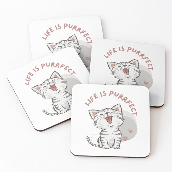 Item preview, Life is Purrfect - Cute Cat-Themed Typography T-Shirt designed and sold by Meunny.