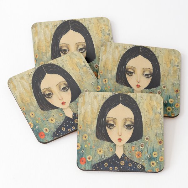 Item preview, Whimsical Floral Girl Portrait designed and sold by yellowmanman.