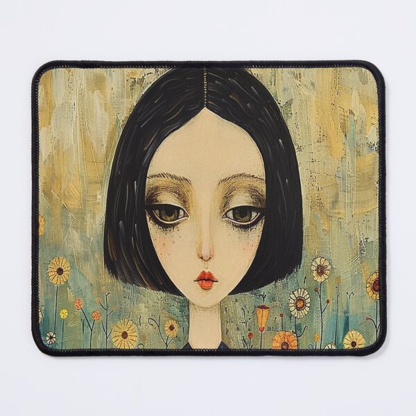 Item preview, Whimsical Floral Girl Portrait designed and sold by yellowmanman.