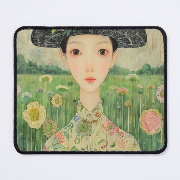 Item preview, Serene Floral Lady Illustration designed and sold by yellowmanman.