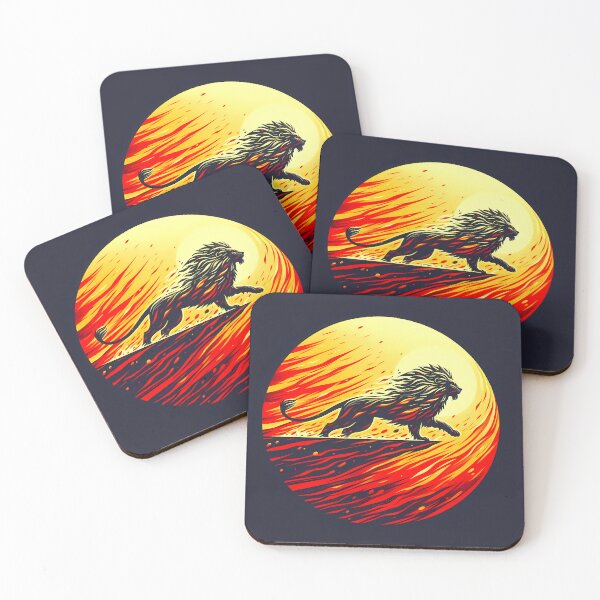 Item preview, Scratchboard Ink Fire Lion, Ai Generated Art  designed and sold by ACC .